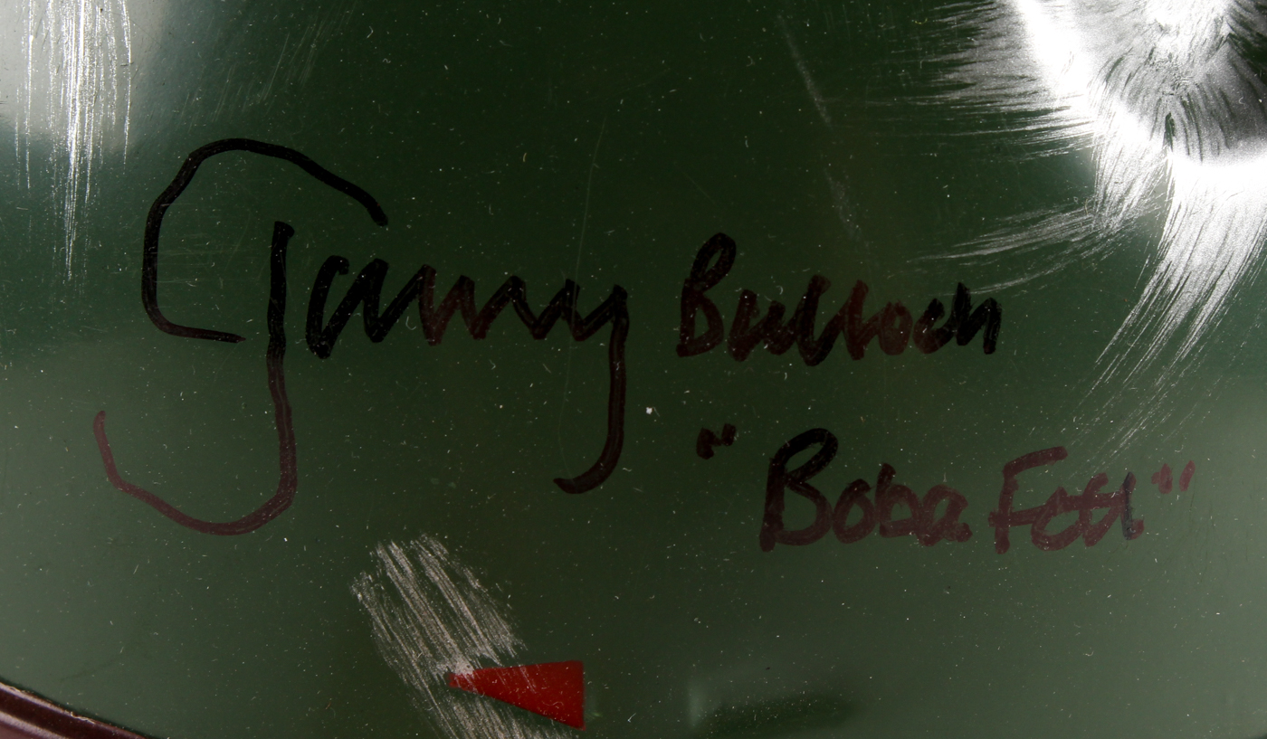 Jeremy Bulloch Signed Star Wars "Boba Fett" Full-Size Deluxe Edition Star Wars Helmet Inscribed "Boba Fett" (Beckett COA) at PristineAuction.com Jeremy Bulloch Signed Star Wars "Boba Fett" Full-Size Deluxe Edition Star Wars Helmet Inscribed "Boba Fett" (Beckett COA) at PristineAuction.com