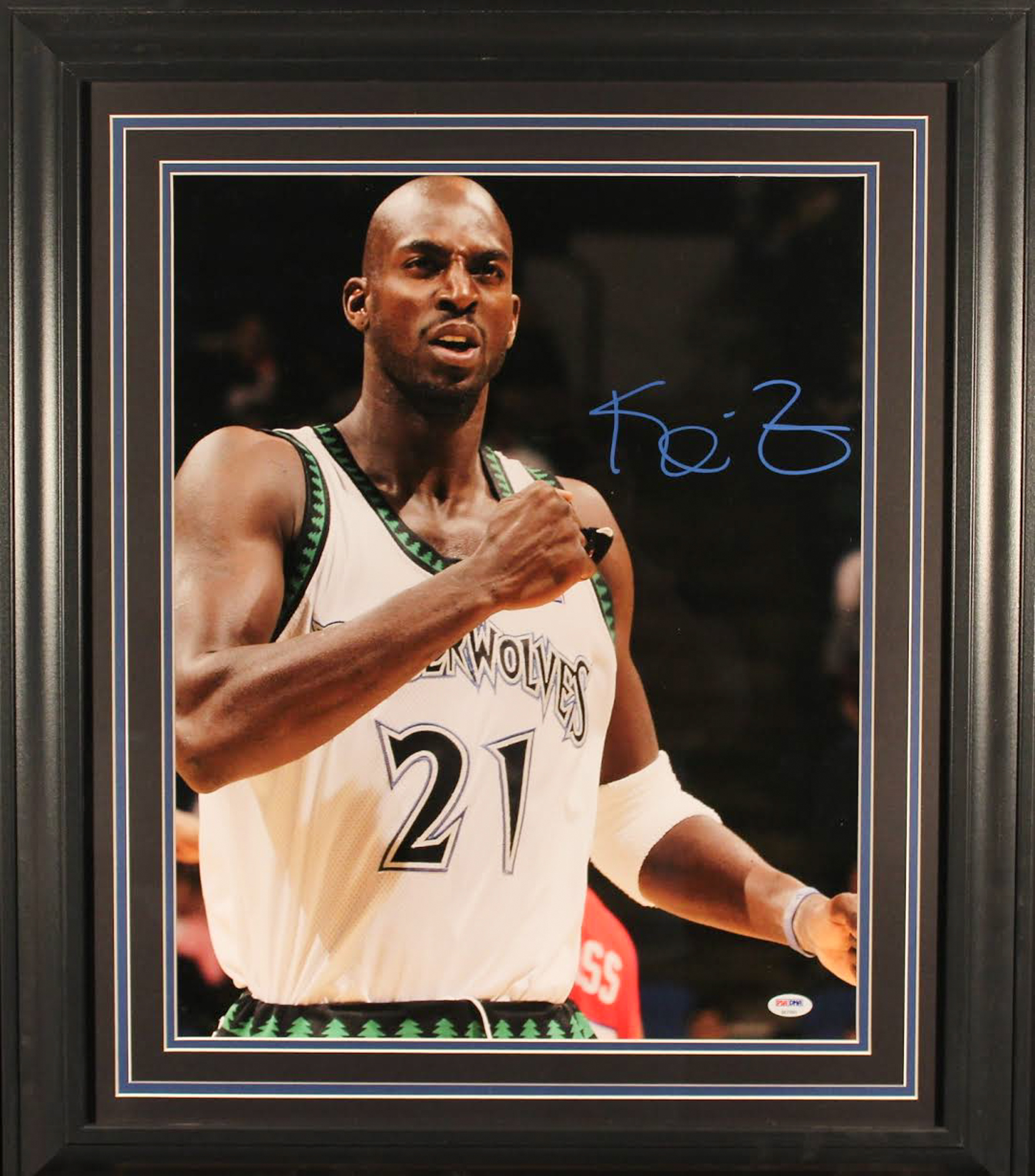 Kevin Garnett Signed Timberwolves 19x23 Custom Framed Photo Display (PSA COA) at PristineAuction.com Kevin Garnett Signed Timberwolves 19x23 Custom Framed Photo Display (PSA COA) at PristineAuction.com