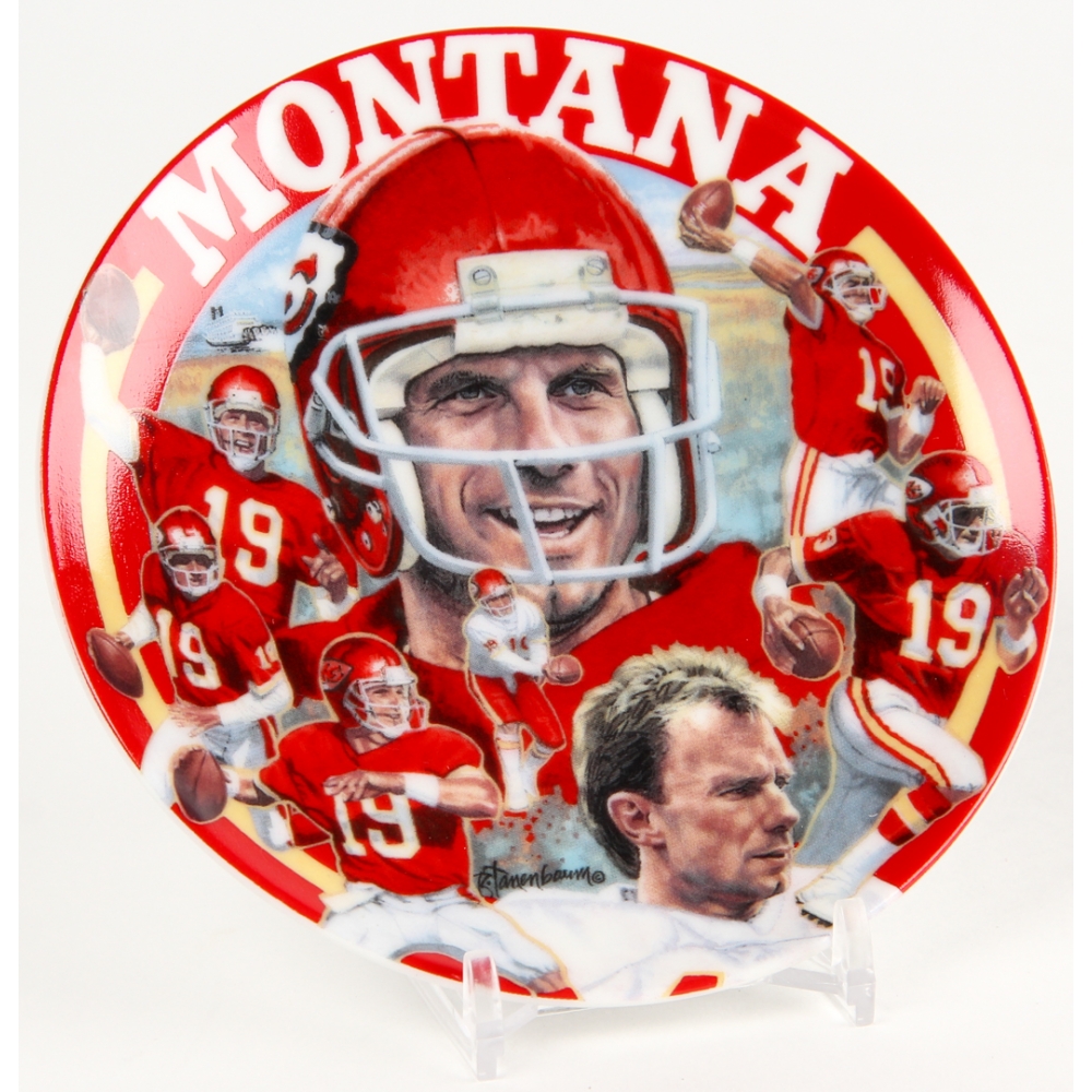 Joe Montana Chiefs Sports Impressions Porcelain Plate Pristine Auction