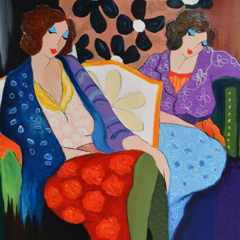 Itzchak Tarkay Signed "Brief Respite" 27x37 One-of-a-Kind Acrylic Over Paint on Canvas at PristineAuction.com Itzchak Tarkay Signed "Brief Respite" 27x37 One-of-a-Kind Acrylic Over Paint on Canvas at PristineAuction.com