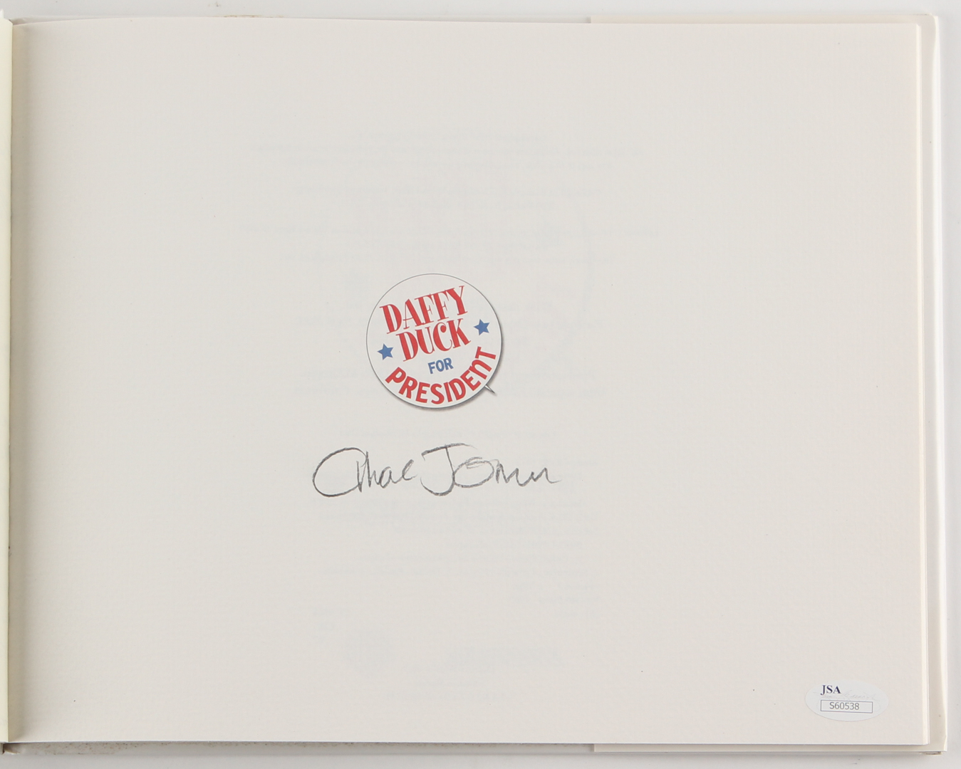 Chuck Jones Signed "Daffy Duck For President" Hardcover Book (JSA COA) at PristineAuction.com Chuck Jones Signed "Daffy Duck For President" Hardcover Book (JSA COA) at PristineAuction.com