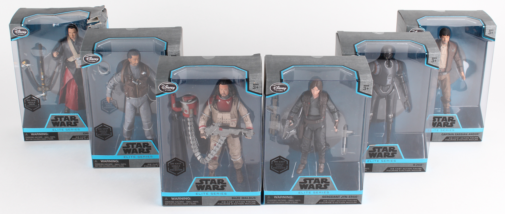 Lot of (6) Star Wars "Rogue One" Elite Series Die Cast Figures with Jyn Erso, Cassian Andor, Chirrut Imwe, Bodhi Rook, Baze Malbus & K-2SO at PristineAuction.com Lot of (6) Star Wars "Rogue One" Elite Series Die Cast Figures with Jyn Erso, Cassian Andor, Chirrut Imwe, Bodhi Rook, Baze Malbus & K-2SO at PristineAuction.com