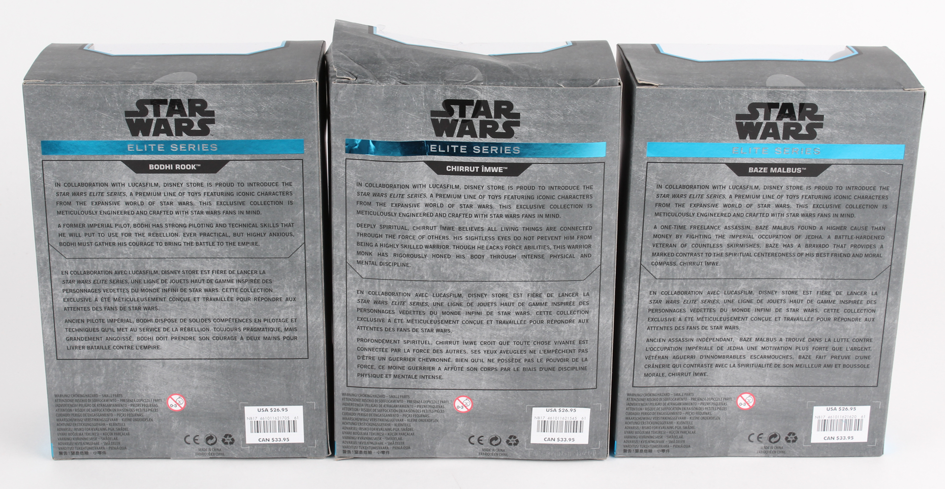 Lot of (6) Star Wars "Rogue One" Elite Series Die Cast Figures with Jyn Erso, Cassian Andor, Chirrut Imwe, Bodhi Rook, Baze Malbus & K-2SO at PristineAuction.com Lot of (6) Star Wars "Rogue One" Elite Series Die Cast Figures with Jyn Erso, Cassian Andor, Chirrut Imwe, Bodhi Rook, Baze Malbus & K-2SO at PristineAuction.com