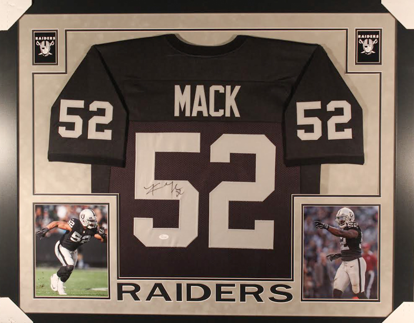 Khalil Mack Signed Raiders 35x43 Custom Framed Jersey (JSA COA) at PristineAuction.com Khalil Mack Signed Raiders 35x43 Custom Framed Jersey (JSA COA) at PristineAuction.com