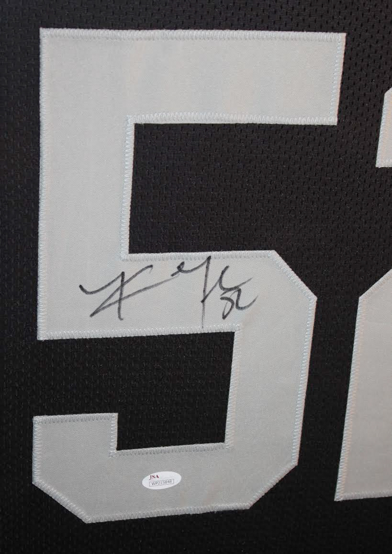 Khalil Mack Signed Raiders 35x43 Custom Framed Jersey (JSA COA) at PristineAuction.com Khalil Mack Signed Raiders 35x43 Custom Framed Jersey (JSA COA) at PristineAuction.com