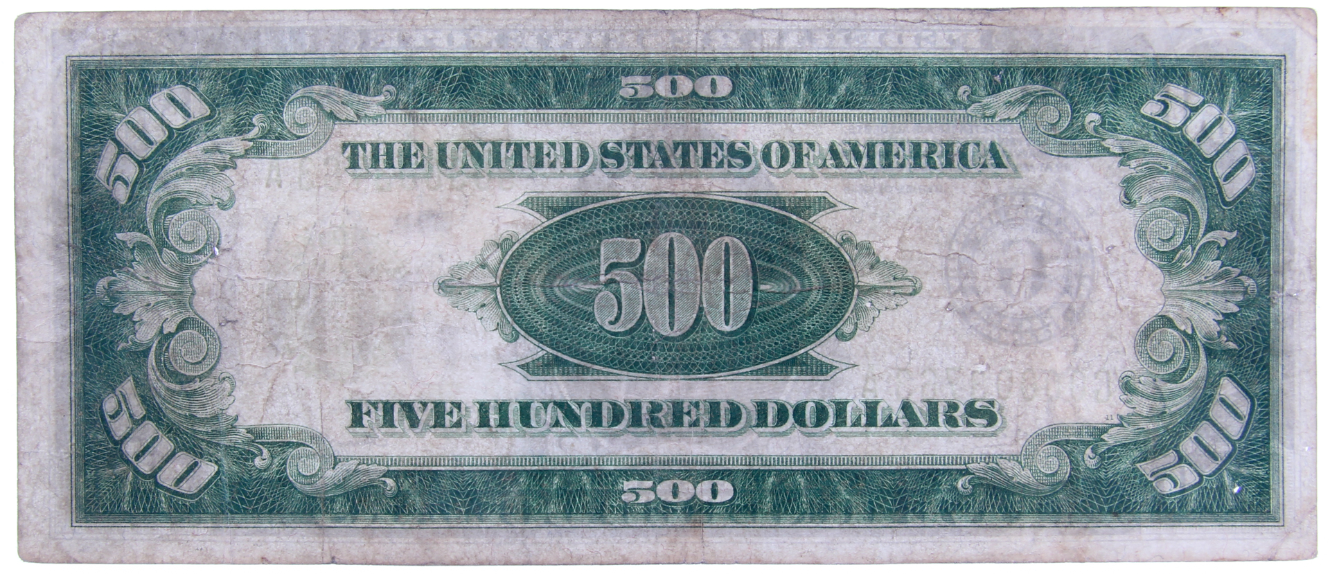 1934 $500 Five-Hundred Dollar Federal Reserve Bank Note (Fr. 2201, Federal Reserve Bank of Chicago, Illinois) at PristineAuction.com 1934 $500 Five-Hundred Dollar Federal Reserve Bank Note (Fr. 2201, Federal Reserve Bank of Chicago, Illinois) at PristineAuction.com