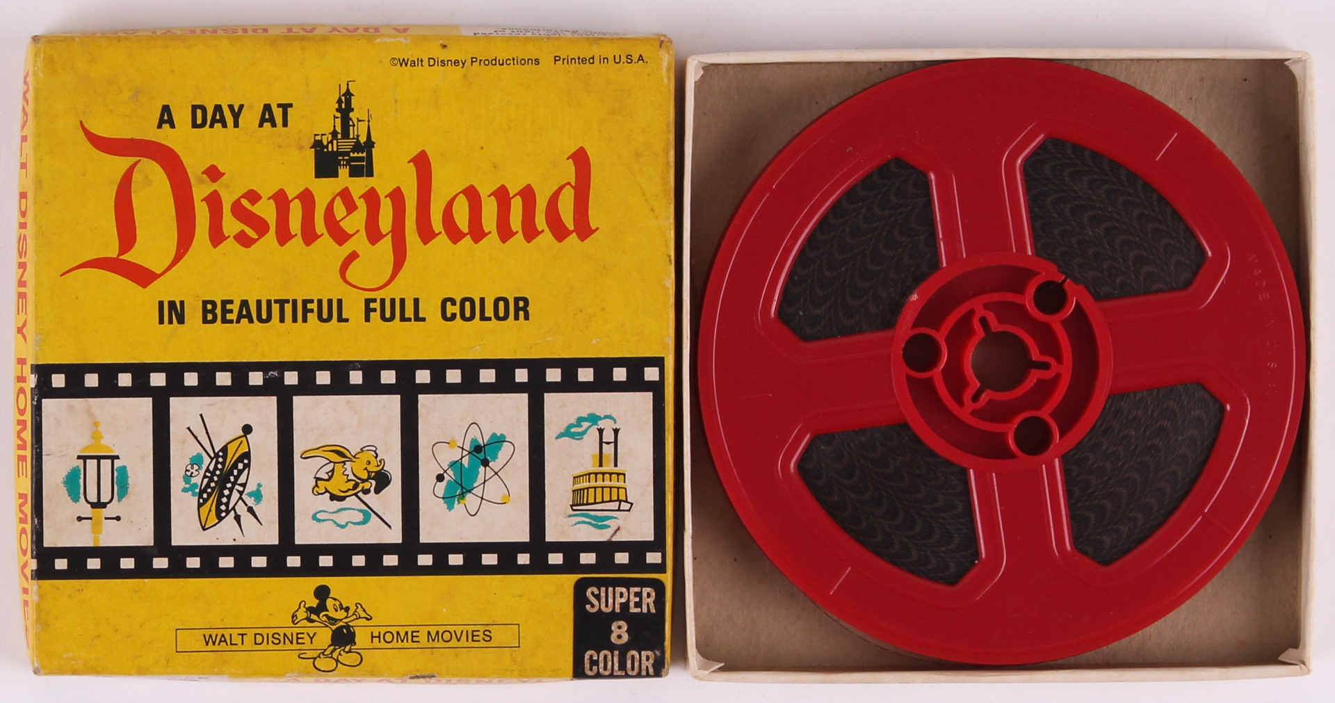 Vintage 1950's Walt Disney "A Day at Disneyland in Beautiful Full Color" Movie Film Reel at PristineAuction.com Vintage 1950's Walt Disney "A Day at Disneyland in Beautiful Full Color" Movie Film Reel at PristineAuction.com