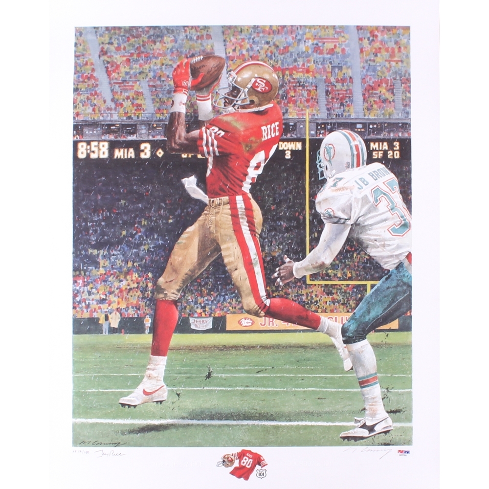 Jerry Rice Signed LE 49ers 20x25 Lithograph (PSA COA) | Pristine Auction