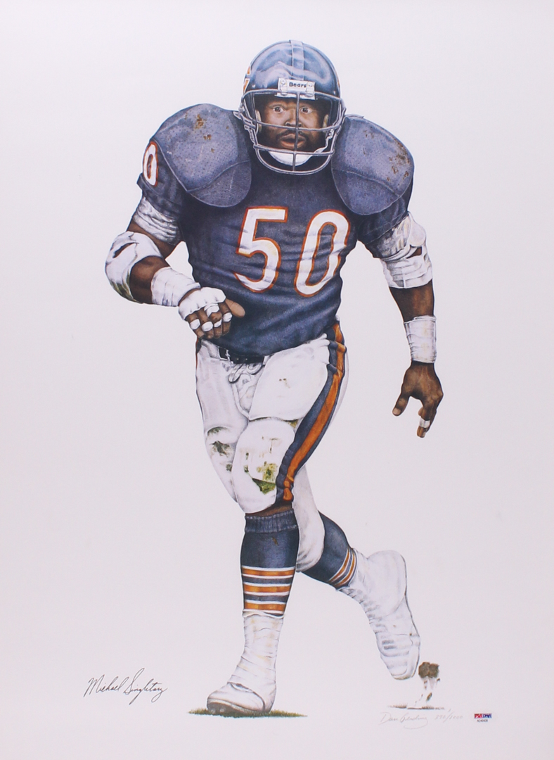Mike Singletary Signed LE Bears 20x27 Lithograph (PSA Hologram) at PristineAuction.com Mike Singletary Signed LE Bears 20x27 Lithograph (PSA Hologram) at PristineAuction.com