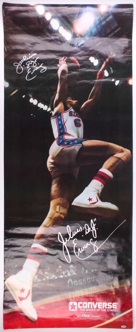Julius Erving Signed 26x66 Converse Poster Inscribed "Dr. J" (PSA COA) at PristineAuction.com Julius Erving Signed 26x66 Converse Poster Inscribed "Dr. J" (PSA COA) at PristineAuction.com