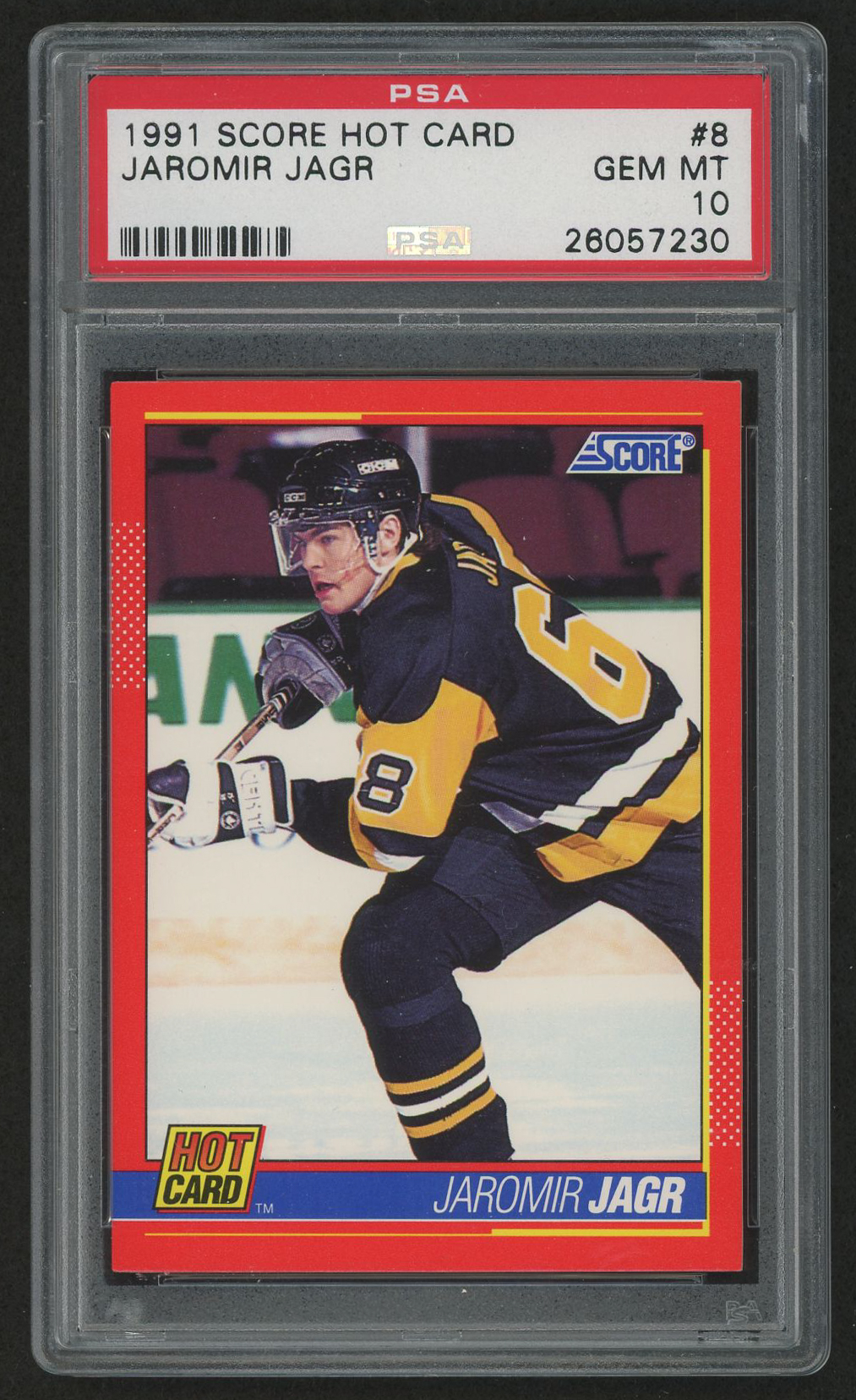 1991-92 Score Hot Cards #8 Jaromir Jagr (PSA 10) at PristineAuction.com 1991-92 Score Hot Cards #8 Jaromir Jagr (PSA 10) at PristineAuction.com
