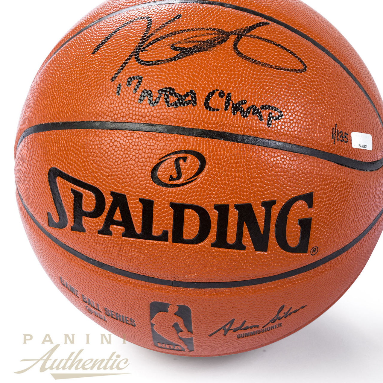 Kevin Durant Signed Spalding Game Ball Series Basketball Inscribed "17 NBA Champ" (Panini COA) at PristineAuction.com Kevin Durant Signed Spalding Game Ball Series Basketball Inscribed "17 NBA Champ" (Panini COA) at PristineAuction.com