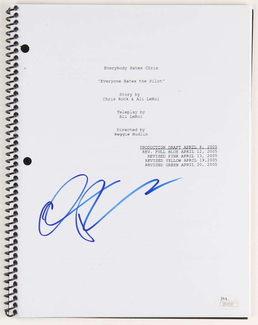 Chris Rock Signed "Everybody Hates Chris: Everybody Hates The Pilot" Full Episode Script (JSA COA) at PristineAuction.com Chris Rock Signed "Everybody Hates Chris: Everybody Hates The Pilot" Full Episode Script (JSA COA) at PristineAuction.com