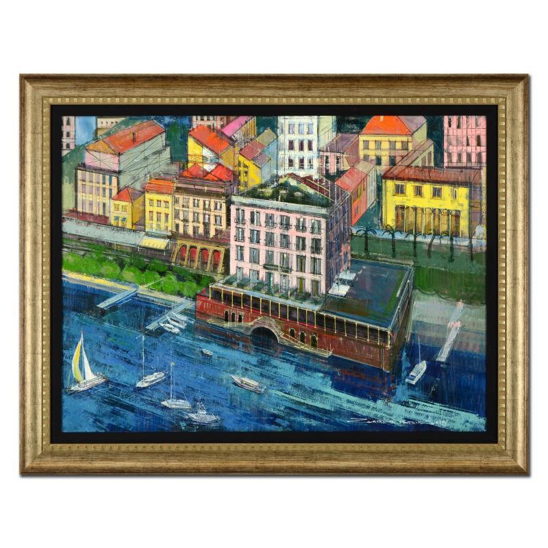 Alex Zwarenstein Signed "Lake Harbor" 37x47 Custom Framed Original Oil Painting on Canvas at PristineAuction.com Alex Zwarenstein Signed "Lake Harbor" 37x47 Custom Framed Original Oil Painting on Canvas at PristineAuction.com