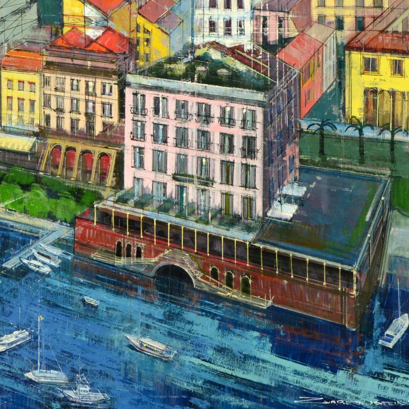 Alex Zwarenstein Signed "Lake Harbor" 37x47 Custom Framed Original Oil Painting on Canvas at PristineAuction.com Alex Zwarenstein Signed "Lake Harbor" 37x47 Custom Framed Original Oil Painting on Canvas at PristineAuction.com