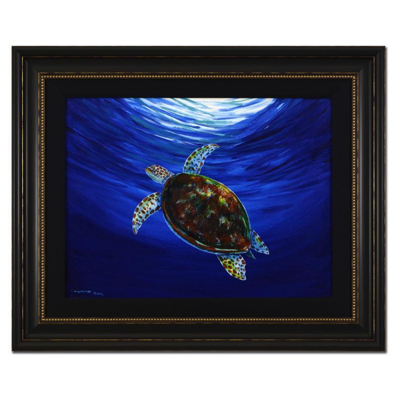 Wyland Signed "Endangered Green Sea Turtle" 26x32 Custom Framed Original Oil Painting on Canvas at PristineAuction.com Wyland Signed "Endangered Green Sea Turtle" 26x32 Custom Framed Original Oil Painting on Canvas at PristineAuction.com