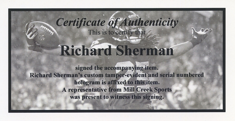 Richard Sherman Signed Seahawks Jersey Inscribed "Optimus Prime" (Sherman COA) at PristineAuction.com Richard Sherman Signed Seahawks Jersey Inscribed "Optimus Prime" (Sherman COA) at PristineAuction.com