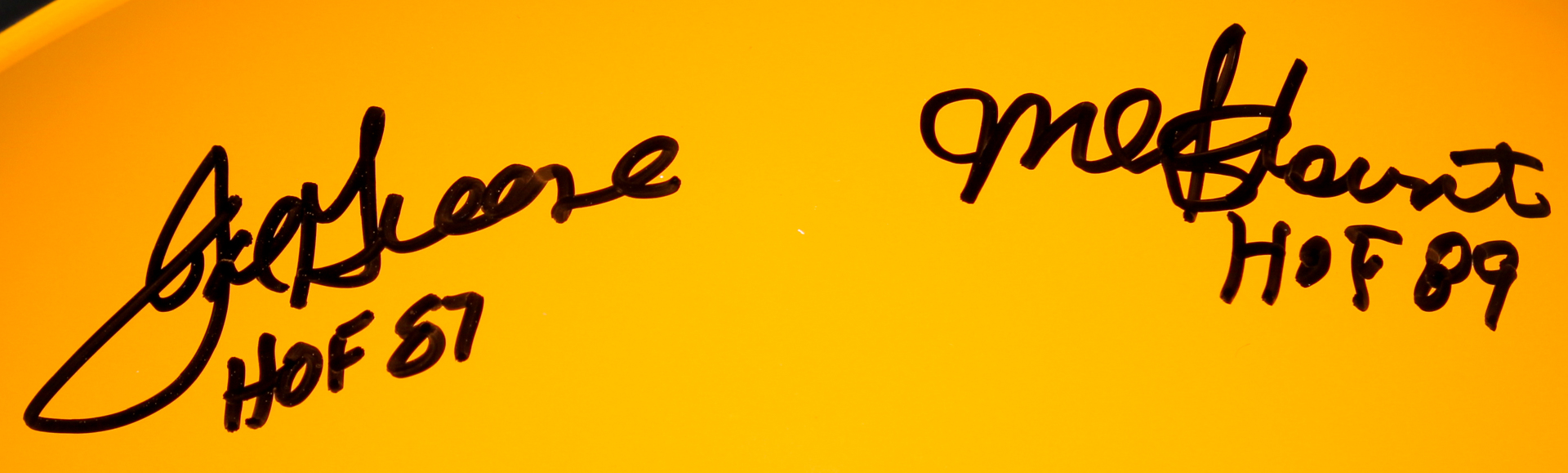 Steelers Full Size Authentic On-Field Football Helmet Signed By (6) With Jack Lambert, Mel Blount, Joe Greene, Rod Woodson, Jack Ham & Dermontti Dawson (JSA COA) at PristineAuction.com Steelers Full Size Authentic On-Field Football Helmet Signed By (6) With Jack Lambert, Mel Blount, Joe Greene, Rod Woodson, Jack Ham & Dermontti Dawson (JSA COA) at PristineAuction.com