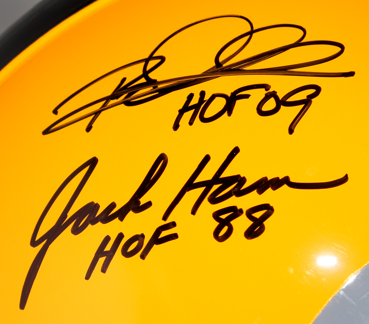 Steelers Full Size Authentic On-Field Football Helmet Signed By (6) With Jack Lambert, Mel Blount, Joe Greene, Rod Woodson, Jack Ham & Dermontti Dawson (JSA COA) at PristineAuction.com Steelers Full Size Authentic On-Field Football Helmet Signed By (6) With Jack Lambert, Mel Blount, Joe Greene, Rod Woodson, Jack Ham & Dermontti Dawson (JSA COA) at PristineAuction.com