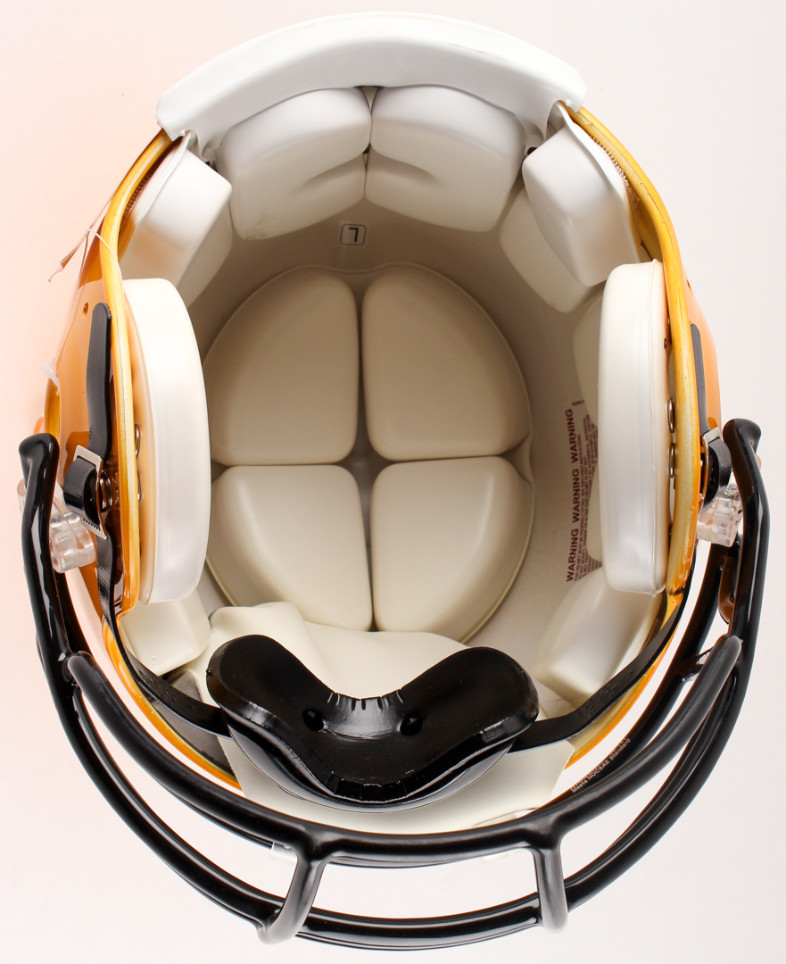 Steelers Full Size Authentic On-Field Football Helmet Signed By (6) With Jack Lambert, Mel Blount, Joe Greene, Rod Woodson, Jack Ham & Dermontti Dawson (JSA COA) at PristineAuction.com Steelers Full Size Authentic On-Field Football Helmet Signed By (6) With Jack Lambert, Mel Blount, Joe Greene, Rod Woodson, Jack Ham & Dermontti Dawson (JSA COA) at PristineAuction.com