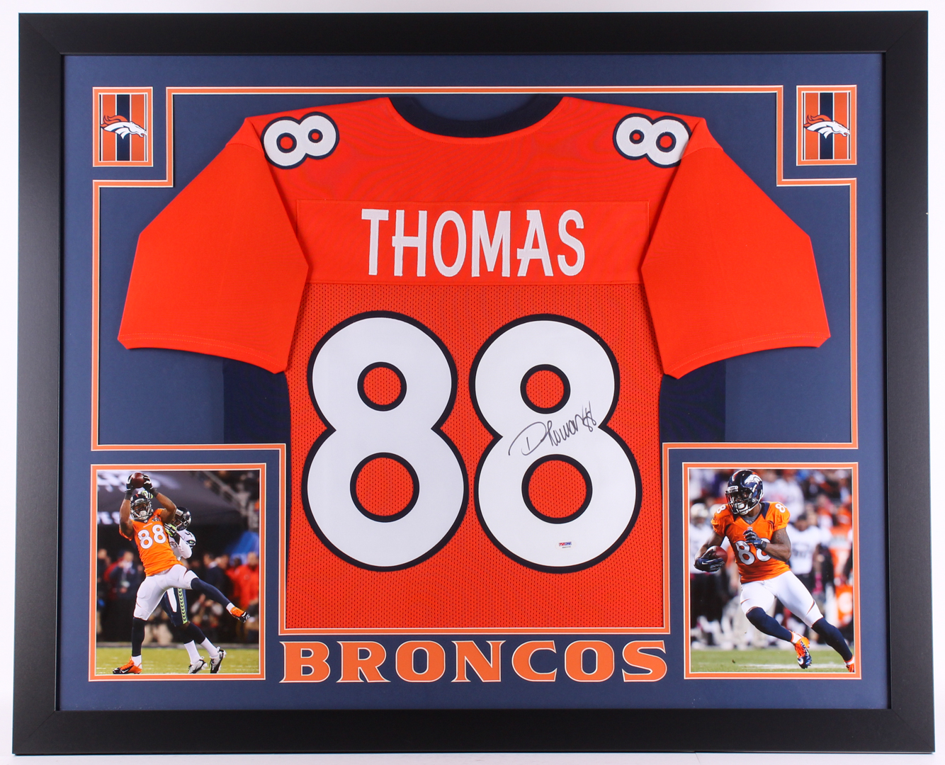 Demaryius Thomas Signed Broncos 35" x 43" Custom Framed Jersey (PSA COA) at PristineAuction.com Demaryius Thomas Signed Broncos 35" x 43" Custom Framed Jersey (PSA COA) at PristineAuction.com