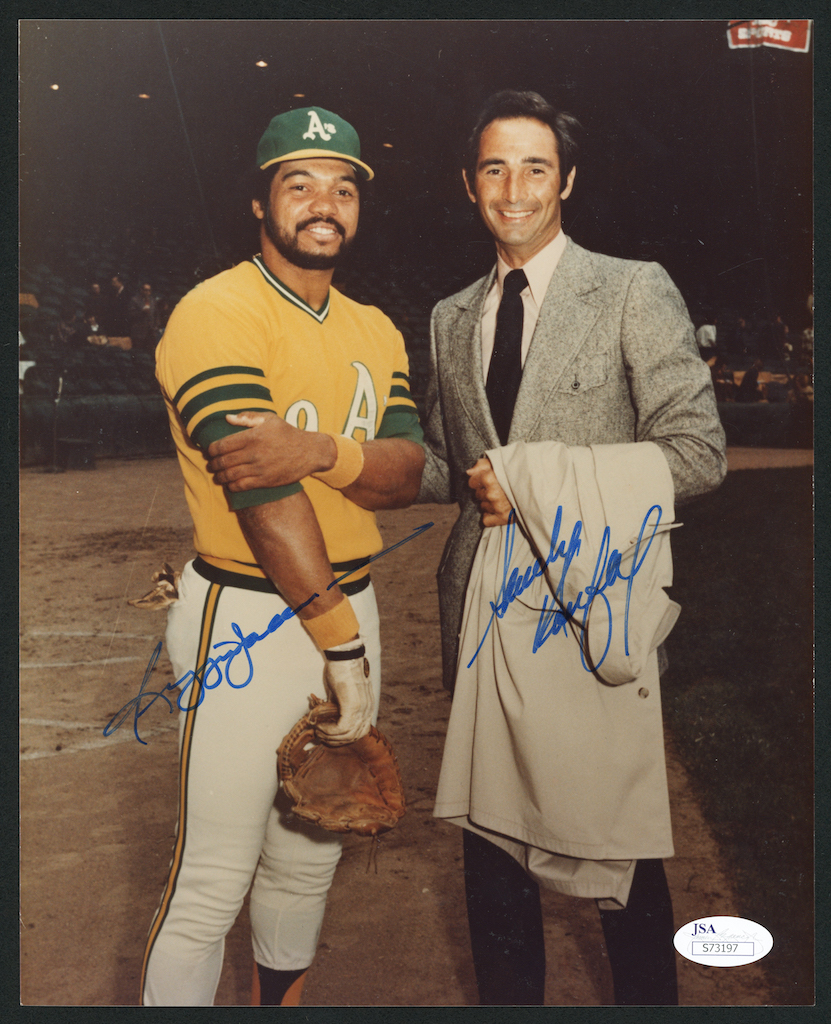 Reggie Jackson & Sandy Koufax Signed 8x10 Photo (JSA COA) at PristineAuction.com Reggie Jackson & Sandy Koufax Signed 8x10 Photo (JSA COA) at PristineAuction.com