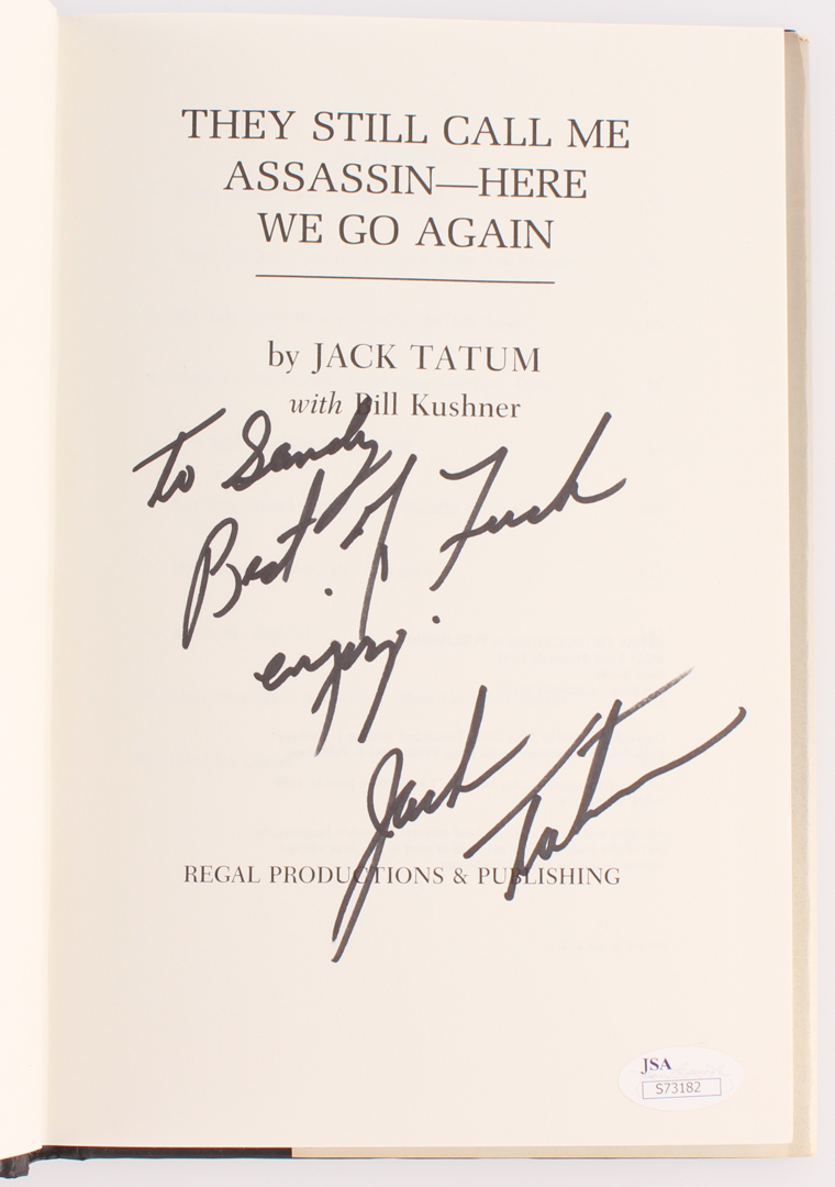 Jack Tatum Signed "They Still Call Me Assassin" Hardcover Book Inscribed "Best of Luck" (JSA COA) at PristineAuction.com Jack Tatum Signed "They Still Call Me Assassin" Hardcover Book Inscribed "Best of Luck" (JSA COA) at PristineAuction.com