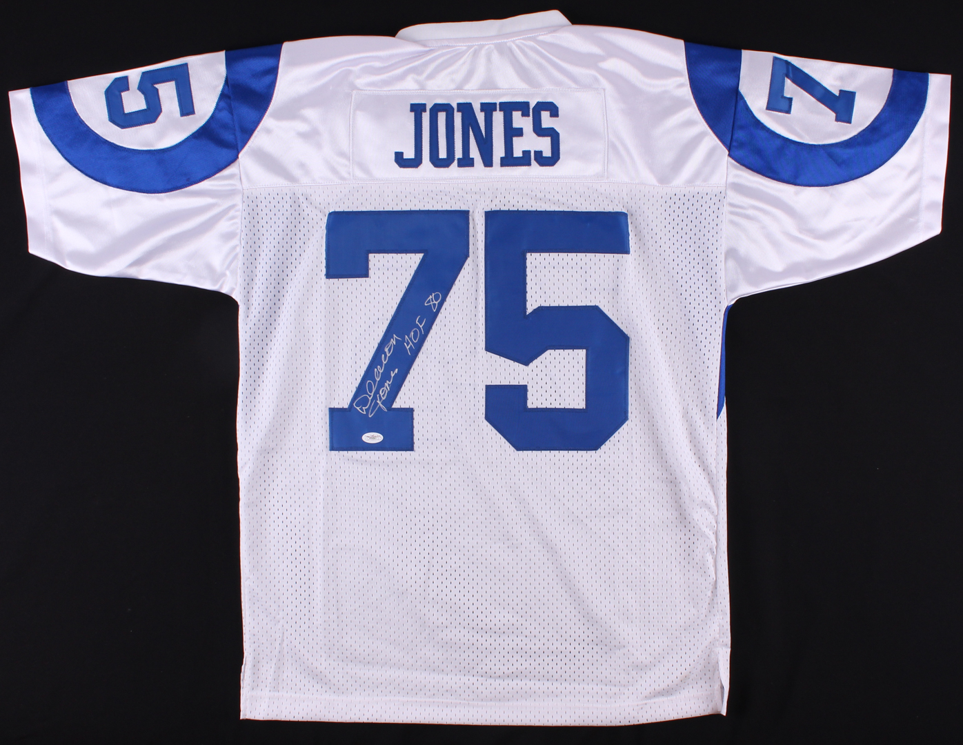 Deacon Jones Signed Rams Jersey Inscribed "HOF 80" (JSA COA) at PristineAuction.com Deacon Jones Signed Rams Jersey Inscribed "HOF 80" (JSA COA) at PristineAuction.com