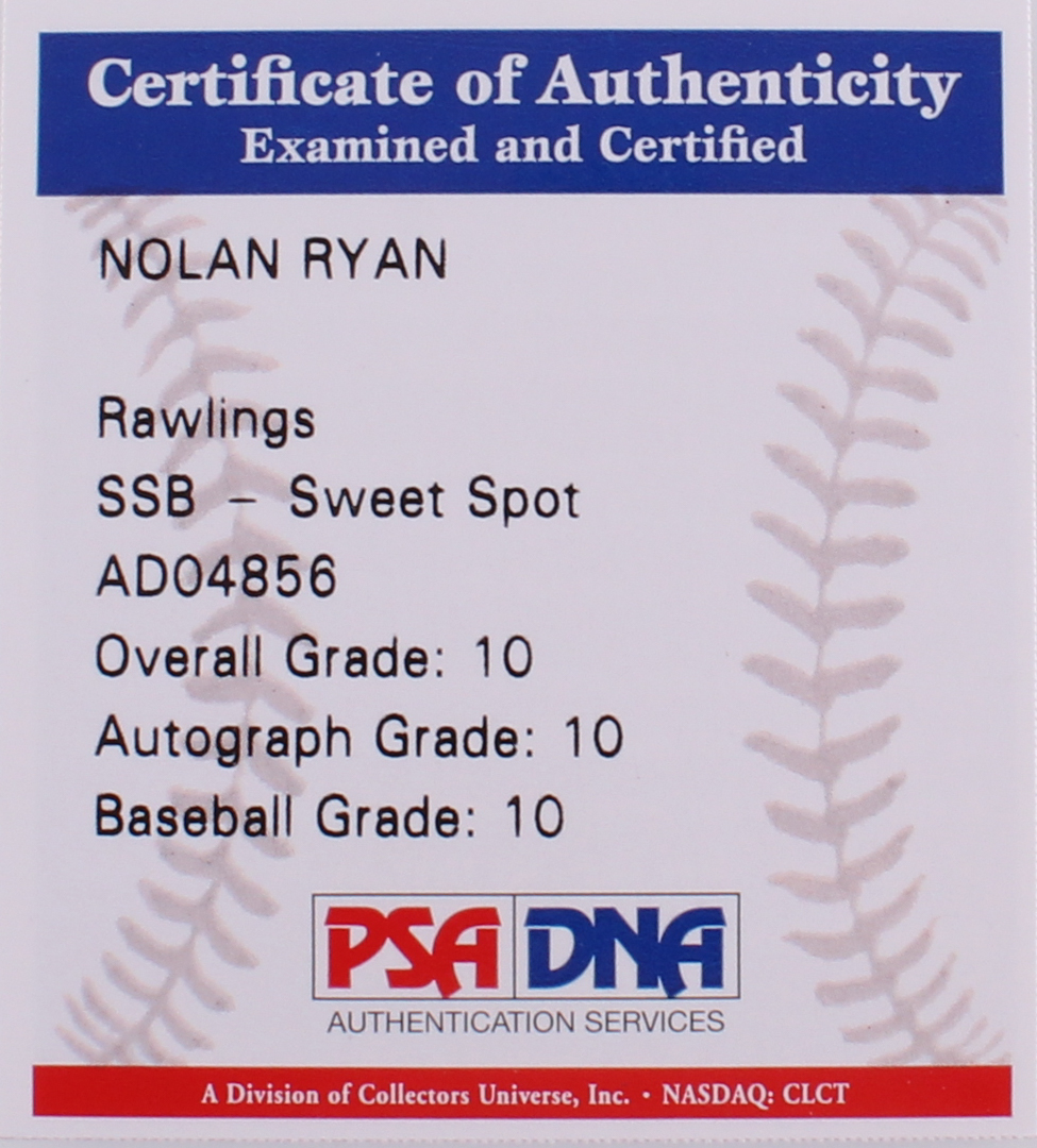 Nolan Ryan Signed OML Baseball - PSA Graded 10 (PSA COA) at PristineAuction.com Nolan Ryan Signed OML Baseball - PSA Graded 10 (PSA COA) at PristineAuction.com