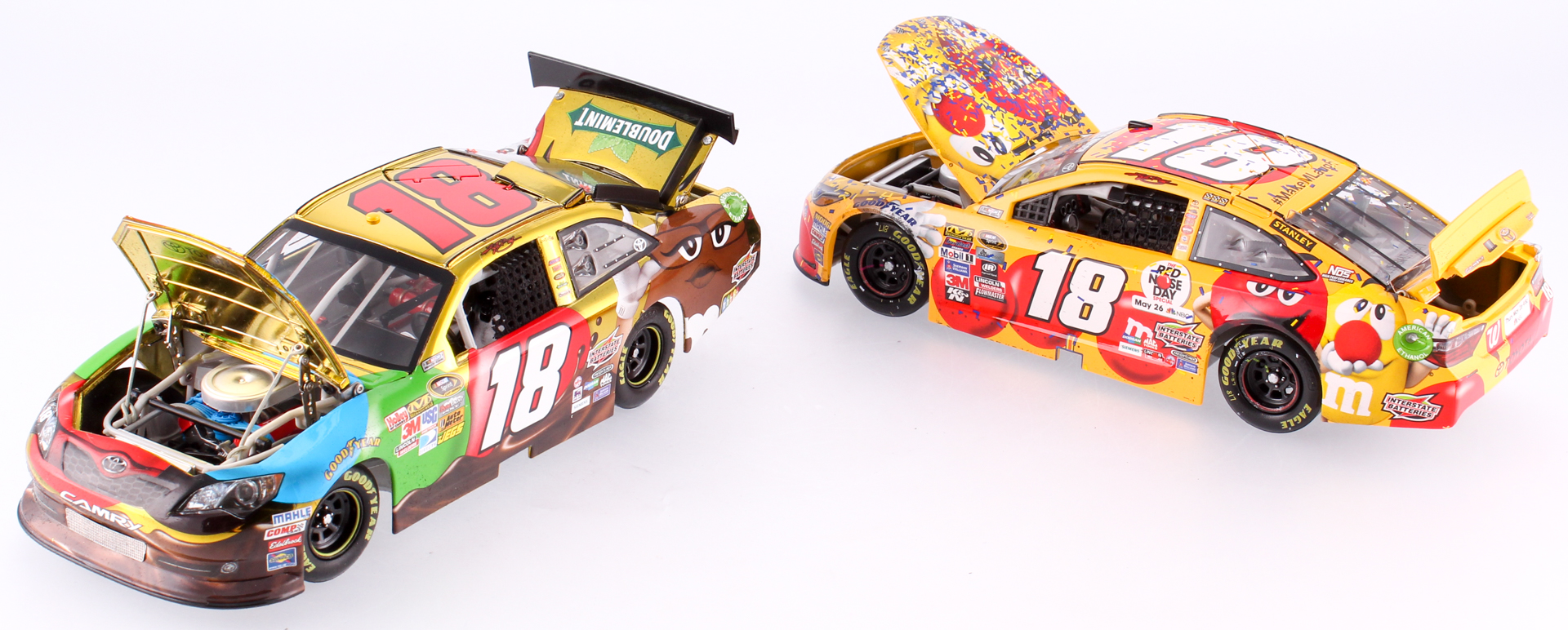 Kyle Busch Signed LE Red Nose Day Kansas Win 2016 Camry #18 M&M's Die-Cast Car with LE Color Chrome Elite 2012 Camry #18 M&M's Die-Cast Car (Action COA) at PristineAuction.com Kyle Busch Signed LE Red Nose Day Kansas Win 2016 Camry #18 M&M's Die-Cast Car with LE Color Chrome Elite 2012 Camry #18 M&M's Die-Cast Car (Action COA) at PristineAuction.com
