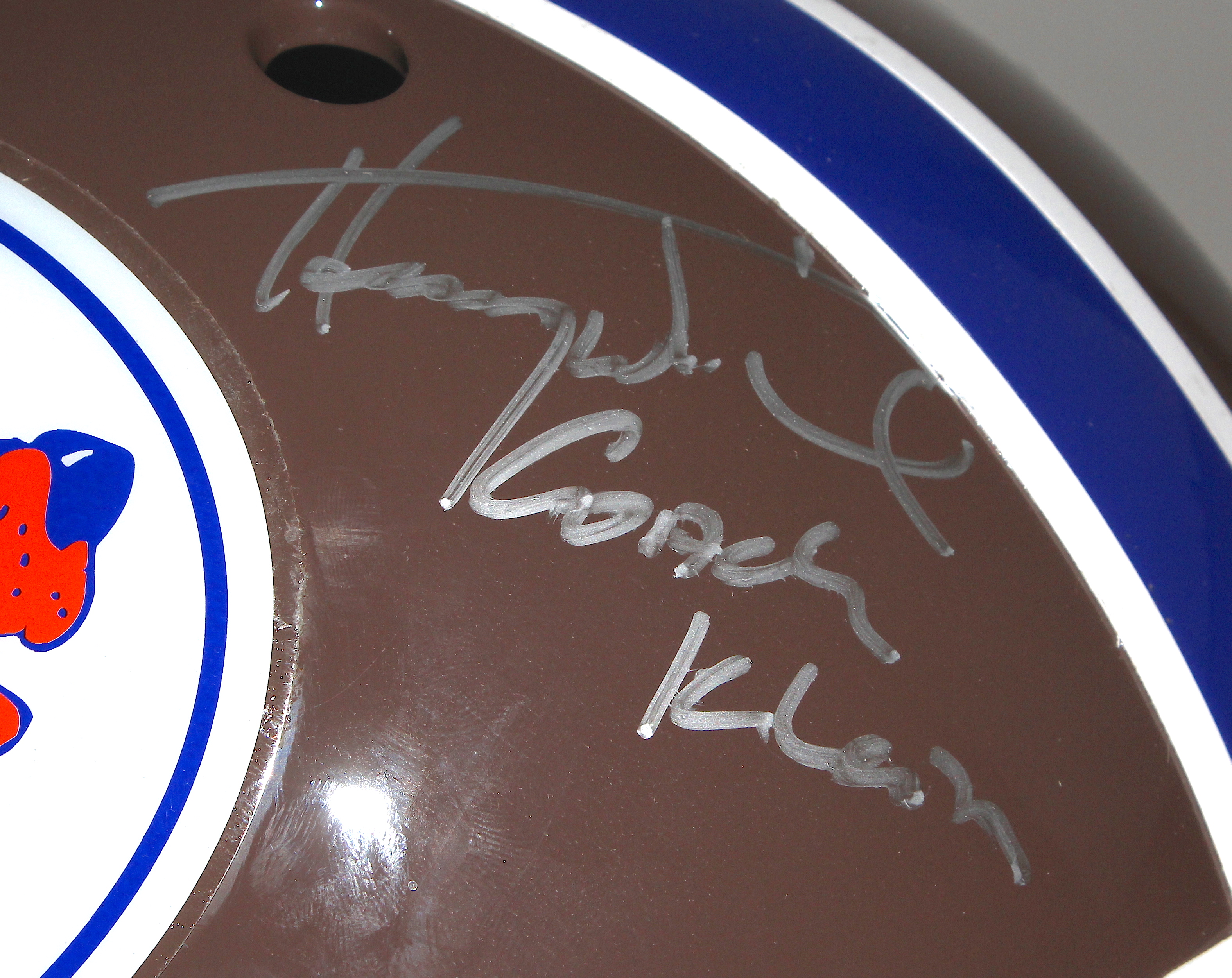 Henry Winkler Signed "The Waterboy" Mud Dogs Full-Size Helmet Inscribed "Coach Klein" (JSA COA) at PristineAuction.com Henry Winkler Signed "The Waterboy" Mud Dogs Full-Size Helmet Inscribed "Coach Klein" (JSA COA) at PristineAuction.com