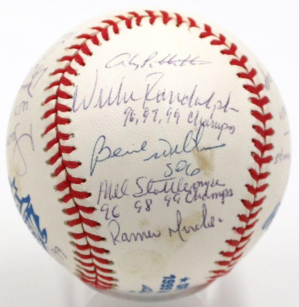1999 New York Yankees LE 1999 World Series Baseball Team-Signed by (19) with Derek Jeter, Andy Pettitte, Mariano Rivera, Jorge Posada, Bernie Williams (JSA LOA) at PristineAuction.com 1999 New York Yankees LE 1999 World Series Baseball Team-Signed by (19) with Derek Jeter, Andy Pettitte, Mariano Rivera, Jorge Posada, Bernie Williams (JSA LOA) at PristineAuction.com