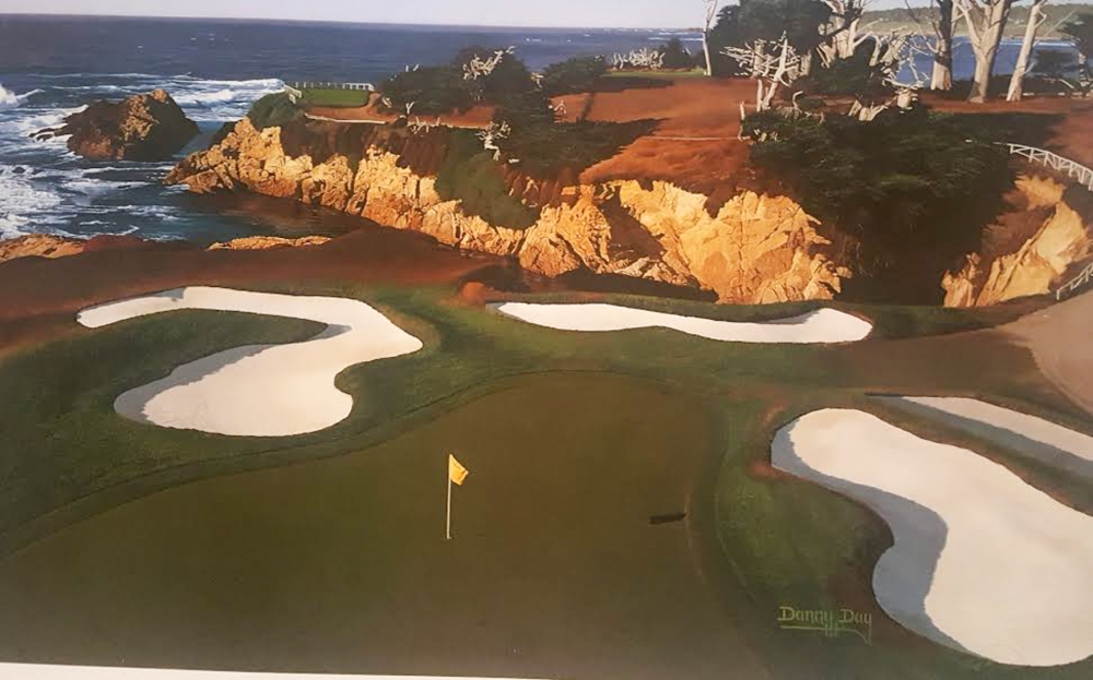 Danny Day Signed Pebble Beach "The 15th at Cypress Point" Golf Course 25x32 Limited Edition Lithograph #686/1000 (Day COA) at PristineAuction.com Danny Day Signed Pebble Beach "The 15th at Cypress Point" Golf Course 25x32 Limited Edition Lithograph #686/1000 (Day COA) at PristineAuction.com