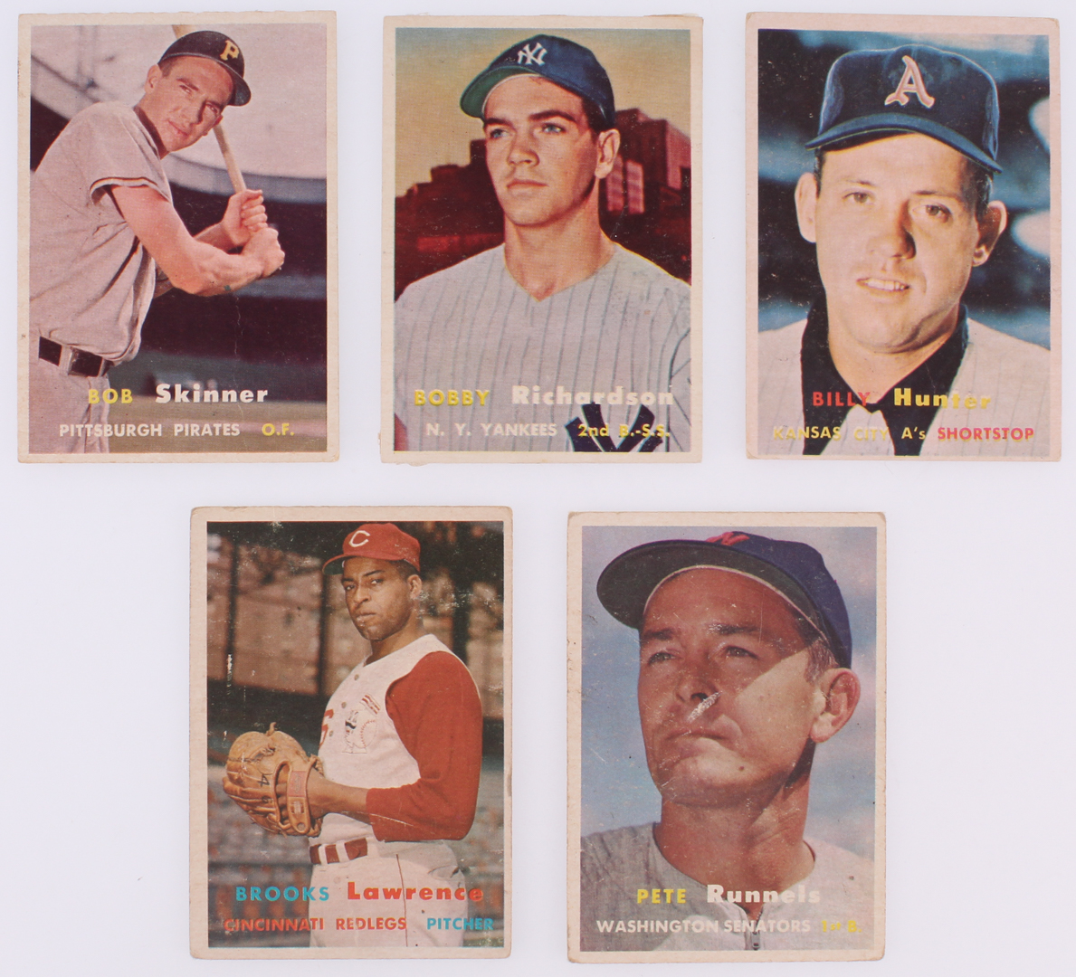 Lot of (20) 1957 Topps Baseball Cards with #66 Brooks Lawrence, #64 James Runnels, #286 Bobby Richards, #207 Billy Hunter, #209 Bob Skinner at PristineAuction.com Lot of (20) 1957 Topps Baseball Cards with #66 Brooks Lawrence, #64 James Runnels, #286 Bobby Richards, #207 Billy Hunter, #209 Bob Skinner at PristineAuction.com