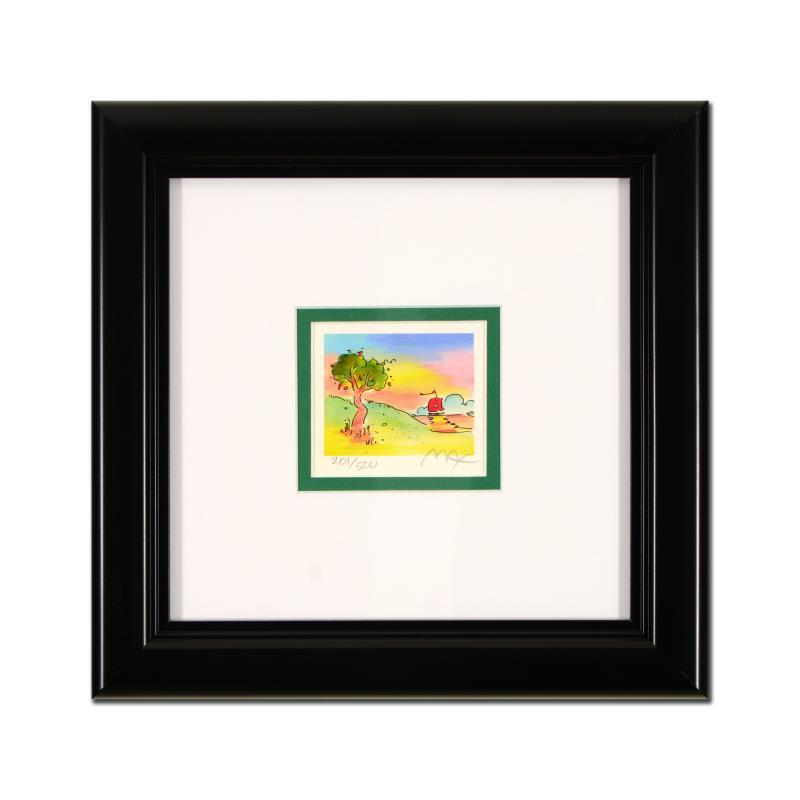 Peter Max Signed "Quiet Lake" Limited Edition 10x10 Custom Framed Lithograph #201/500 at PristineAuction.com Peter Max Signed "Quiet Lake" Limited Edition 10x10 Custom Framed Lithograph #201/500 at PristineAuction.com