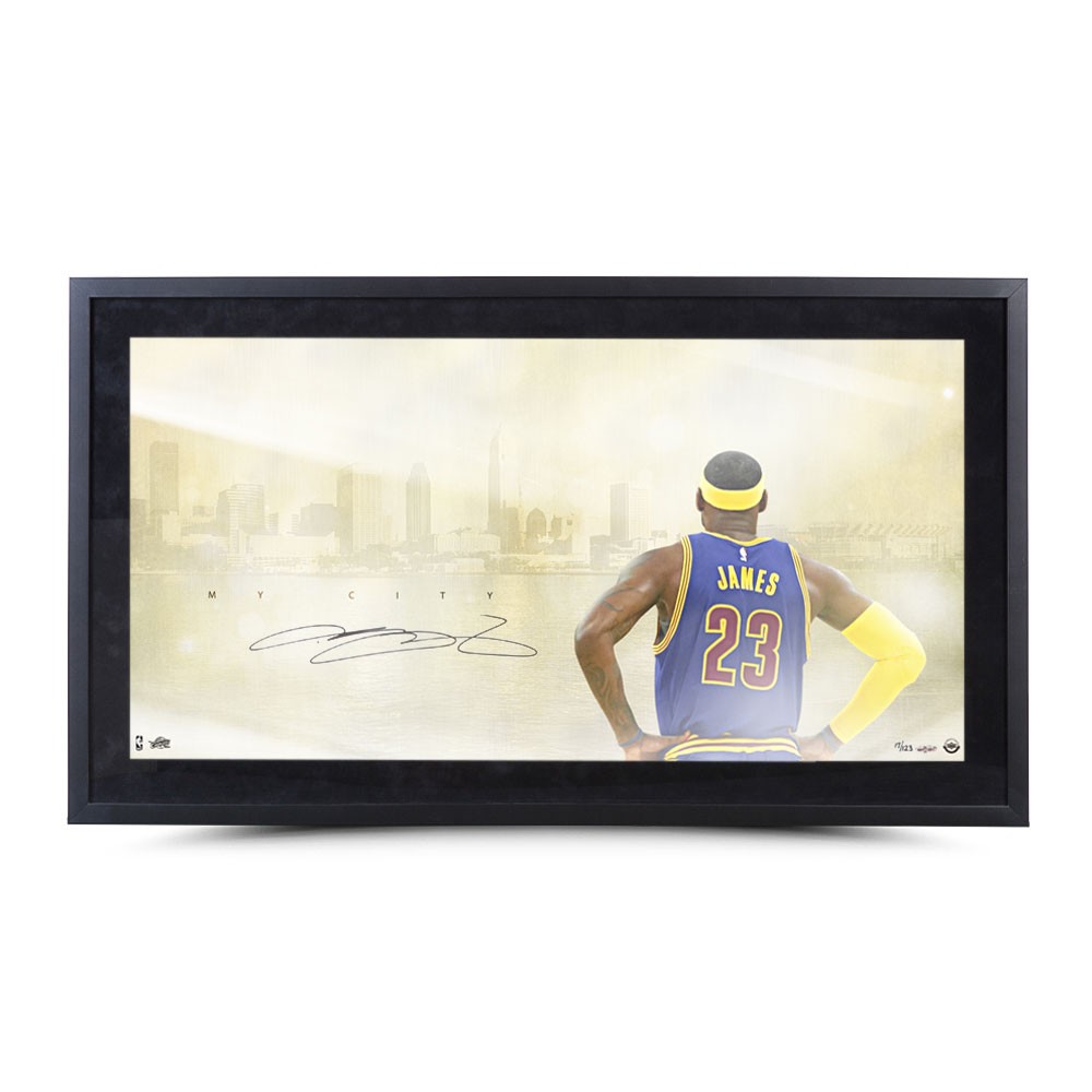 LeBron James Signed Cavaliers "My City" 24x42 Custom Framed Limited Edition Photo (UDA) at PristineAuction.com LeBron James Signed Cavaliers "My City" 24x42 Custom Framed Limited Edition Photo (UDA) at PristineAuction.com