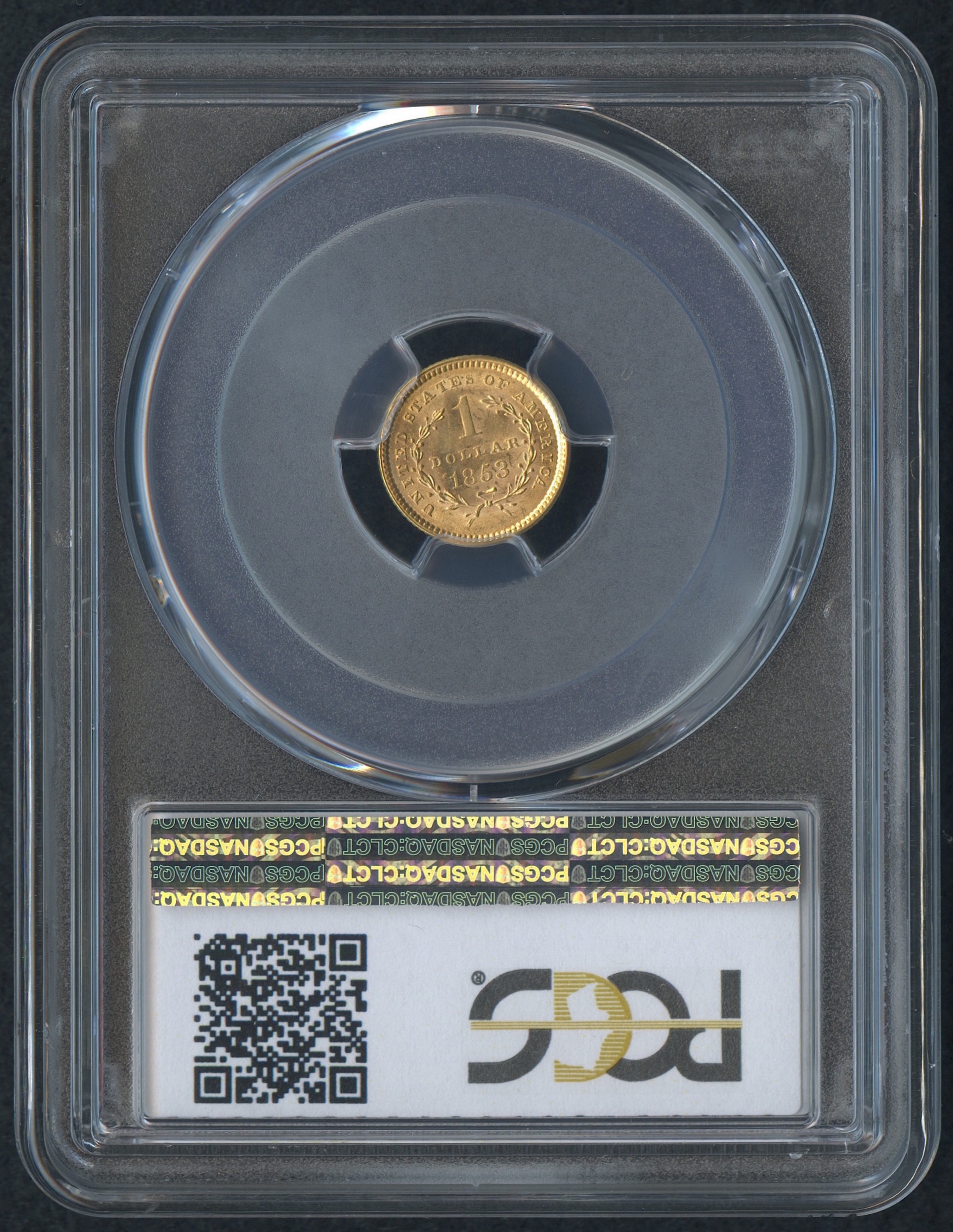 1853 $1 One Dollar Liberty Head Type 1 Gold Coin (PCGS MS 62) at PristineAuction.com 1853 $1 One Dollar Liberty Head Type 1 Gold Coin (PCGS MS 62) at PristineAuction.com