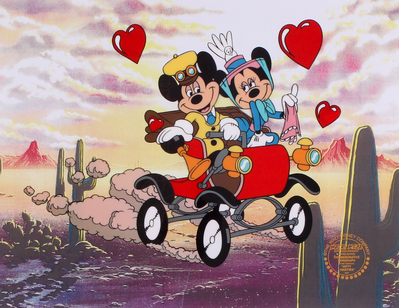 Mickey Mouse & Minnie "Nifty Nineties Art" LE 10.75x14 Animation Serigraph Cel at PristineAuction.com Mickey Mouse & Minnie "Nifty Nineties Art" LE 10.75x14 Animation Serigraph Cel at PristineAuction.com