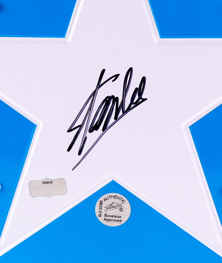 Stan Lee Signed "Captain America" Marvel Authentic Full-Size Metal Shield (Stan Lee Hologram) at PristineAuction.com Stan Lee Signed "Captain America" Marvel Authentic Full-Size Metal Shield (Stan Lee Hologram) at PristineAuction.com