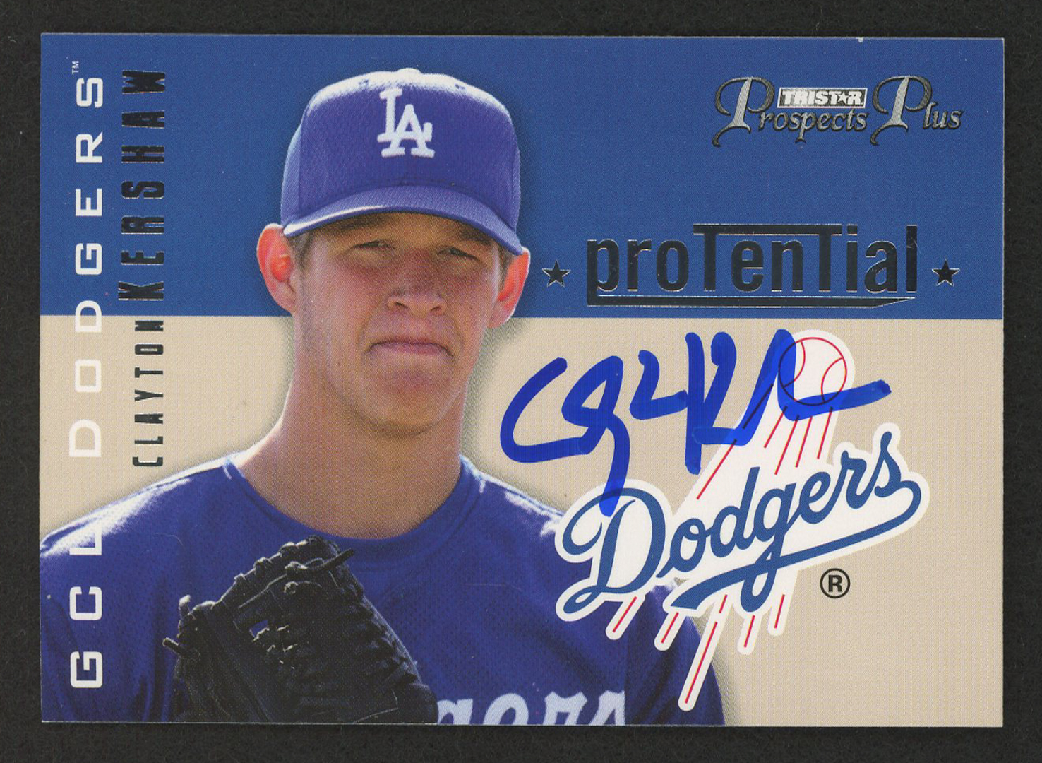 Clayton Kershaw Signed 2006 TRISTAR Prospects Plus ProTential #19 (JSA COA) at PristineAuction.com Clayton Kershaw Signed 2006 TRISTAR Prospects Plus ProTential #19 (JSA COA) at PristineAuction.com