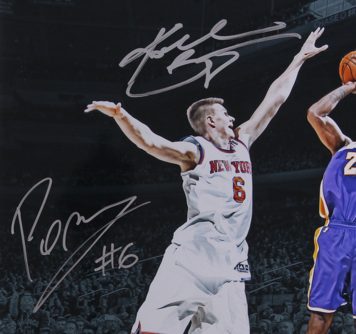 Kobe Bryant & Kristaps Porzingis Signed LE "Kobe's Last Game at Madison Square Garden" 16x20 Photo (Panini COA & Steiner COA) at PristineAuction.com Kobe Bryant & Kristaps Porzingis Signed LE "Kobe's Last Game at Madison Square Garden" 16x20 Photo (Panini COA & Steiner COA) at PristineAuction.com
