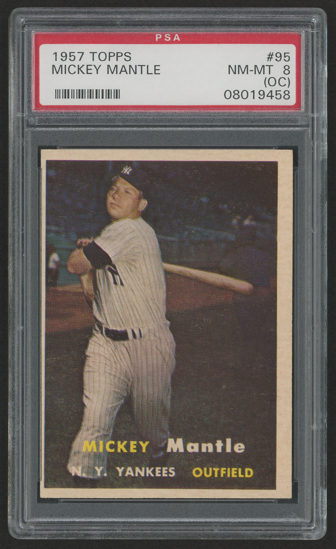 1957 Topps #95 Mickey Mantle (PSA 8) (OC) at PristineAuction.com 1957 Topps #95 Mickey Mantle (PSA 8) (OC) at PristineAuction.com
