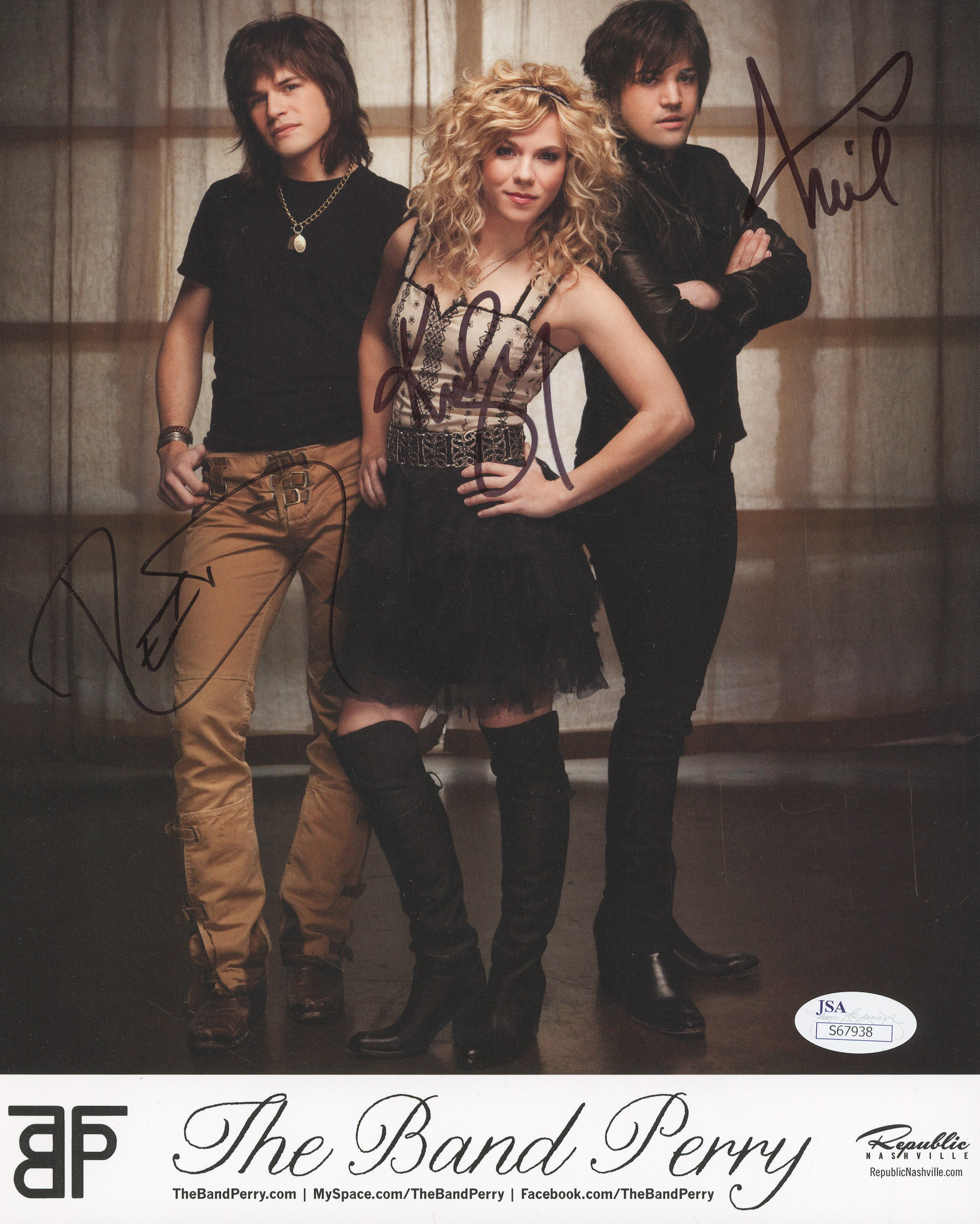 Kimberly Perry, Reid Perry & Neil Perry Signed "The Band Perry" 8x10 ...