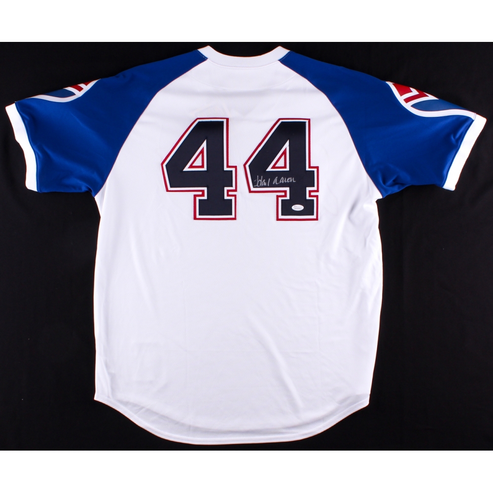 Hank Aaron Signed 1974 Braves Throwback Jersey (JSA COA) Pristine Auction