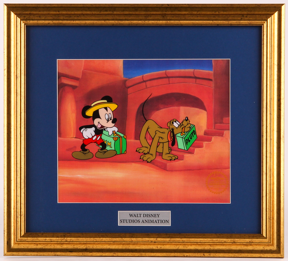 Mickey Mouse & Pluto "Mr. Mouse Takes a Trip" 17.5x18.5 LE Custom Framed Animation Serigraph Cel at PristineAuction.com Mickey Mouse & Pluto "Mr. Mouse Takes a Trip" 17.5x18.5 LE Custom Framed Animation Serigraph Cel at PristineAuction.com