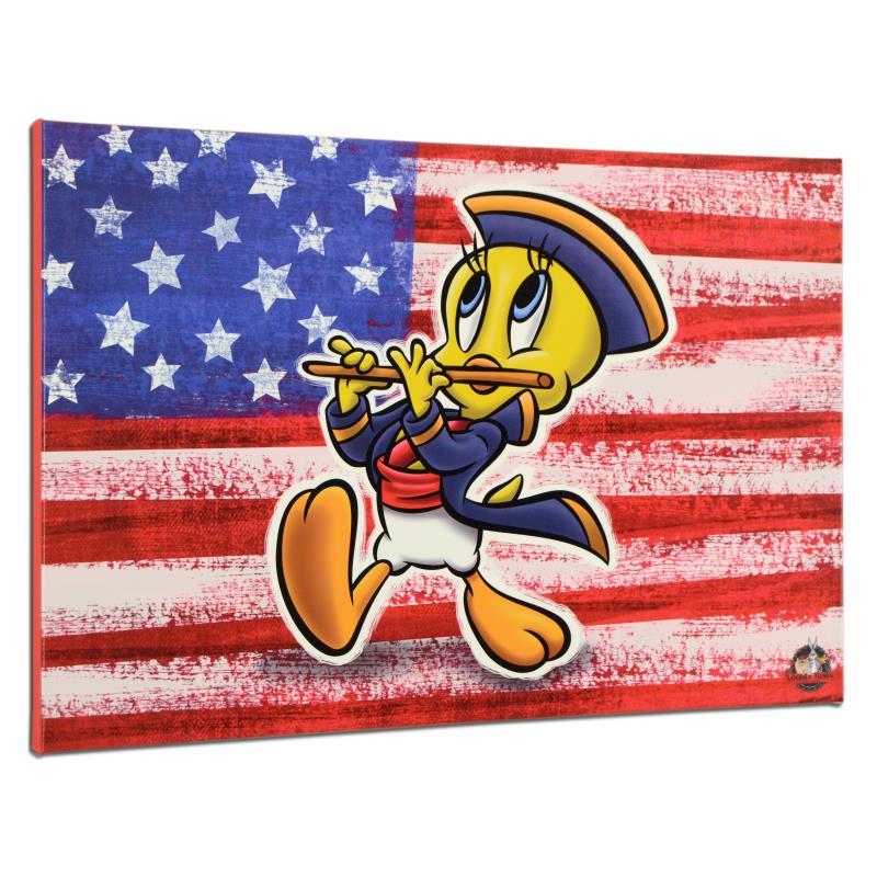 Looney Tunes "Patriotic Series: Tweety" Limited Edition 20x30 Giclee on Gallery Wrapped Canvas at PristineAuction.com Looney Tunes "Patriotic Series: Tweety" Limited Edition 20x30 Giclee on Gallery Wrapped Canvas at PristineAuction.com