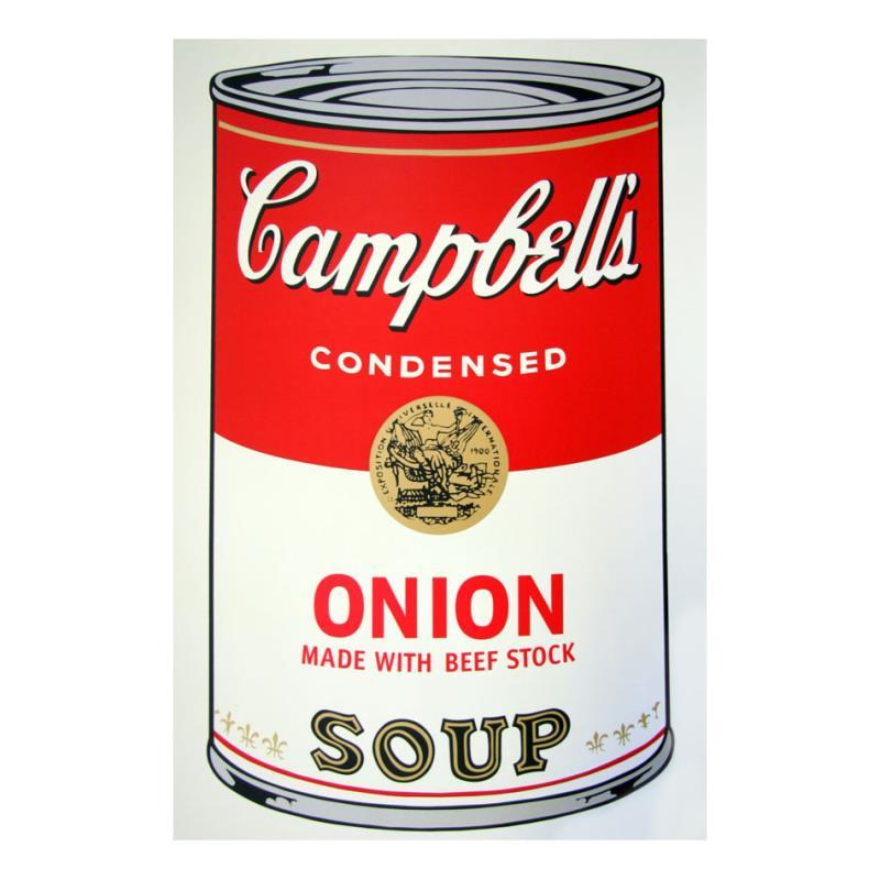 "Soup Can 11.47 (Onion with Beef Stock)" 23x23 Silk Screen Print from Sunday B Morning by Andy Warhol at PristineAuction.com "Soup Can 11.47 (Onion with Beef Stock)" 23x23 Silk Screen Print from Sunday B Morning by Andy Warhol at PristineAuction.com