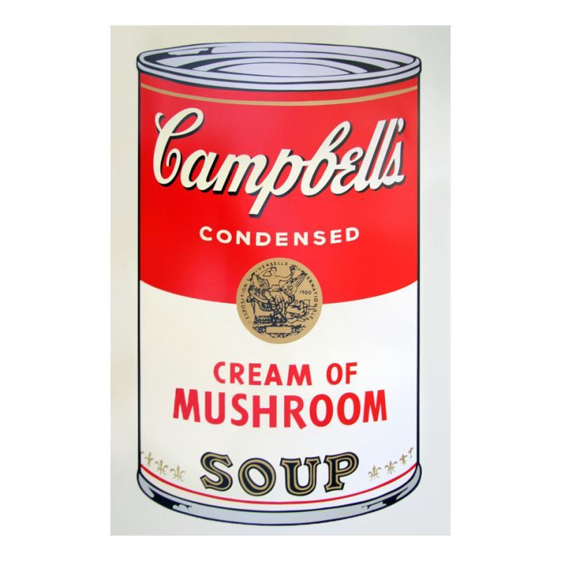 "Soup Can 11.53 (Cream of Mushroom)" 23x23 Silk Screen Print from Sunday B Morning by Andy Warhol at PristineAuction.com "Soup Can 11.53 (Cream of Mushroom)" 23x23 Silk Screen Print from Sunday B Morning by Andy Warhol at PristineAuction.com