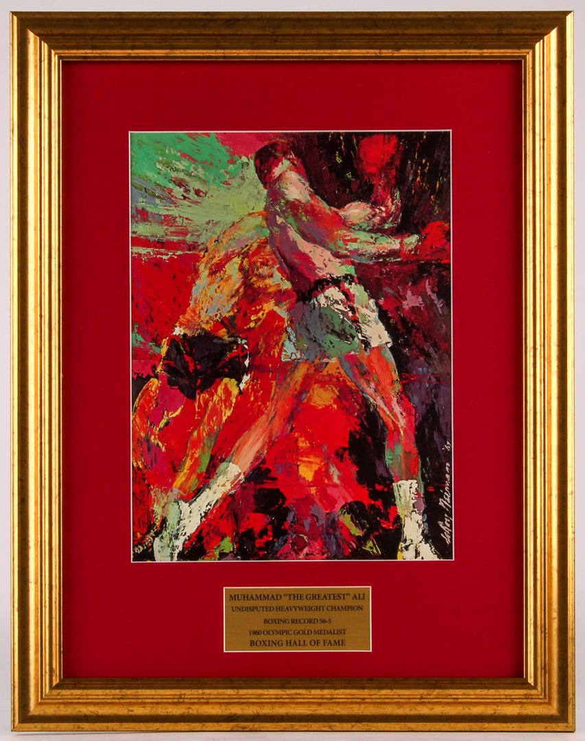 LeRoy Neiman "Muhammad Ali: The Greatest" 16.25x20.75 Custom Framed Print Display at PristineAuction.com LeRoy Neiman "Muhammad Ali: The Greatest" 16.25x20.75 Custom Framed Print Display at PristineAuction.com