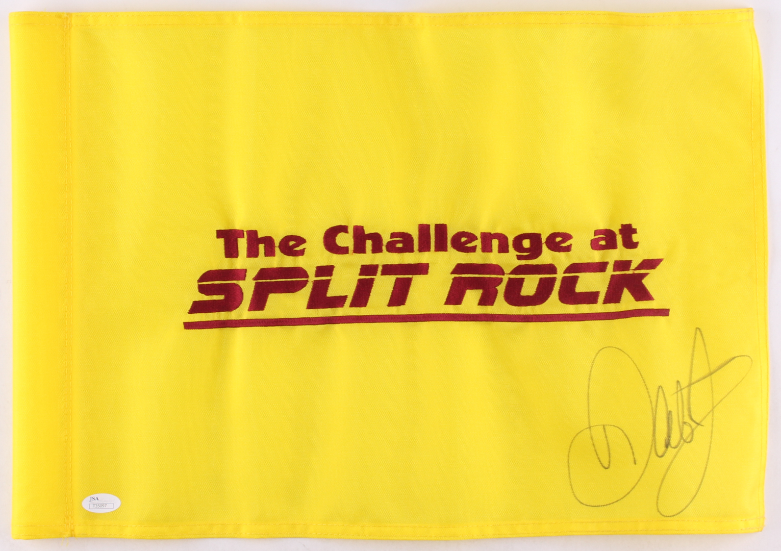 Dale Earnhardt Jr. Signed 'The Challenge at Split Rock" Golf Pin Flag (JSA COA) at PristineAuction.com Dale Earnhardt Jr. Signed 'The Challenge at Split Rock" Golf Pin Flag (JSA COA) at PristineAuction.com